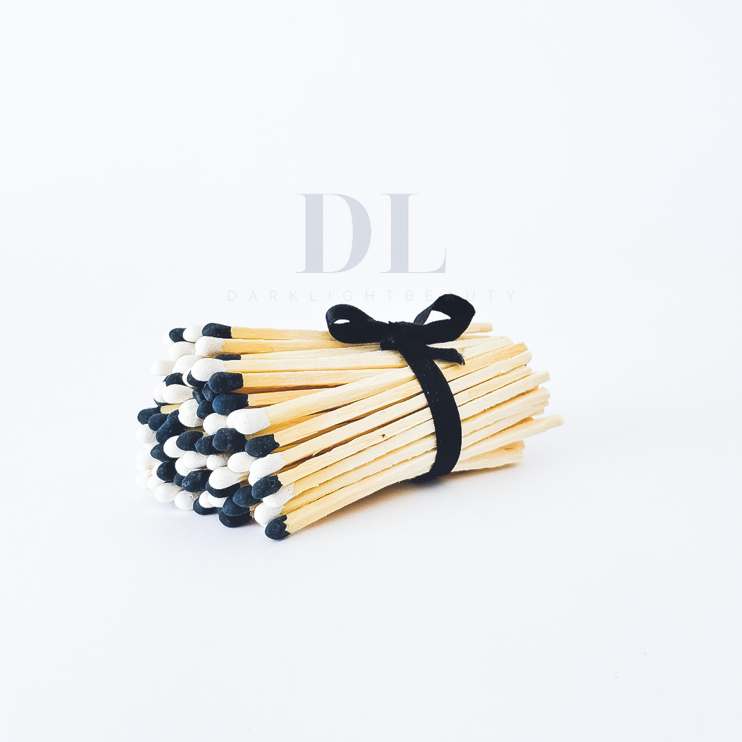 Long match refill pack for ribbed glass cloche – candle and home accessory matches by Darklight Beauty