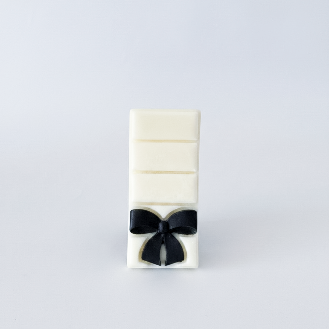 soy snapbar wax melt with black bow detail soy wax melt Darklight Beauty