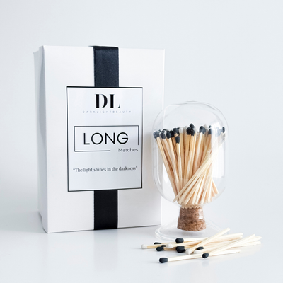 Long Wooden Matches - Plain Glass Cloche